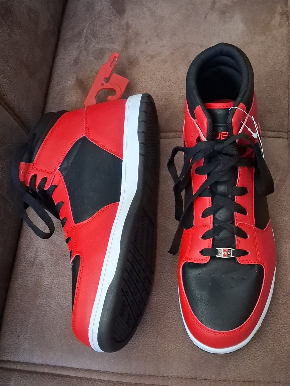 Fubu Men's Heritage Black & Red High-Top Sneakers - Casual Athletic Style 13